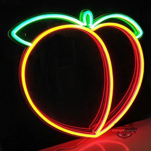 Şeftali Dekoratif Neon Led Tablo, Neon Duvar Tabela